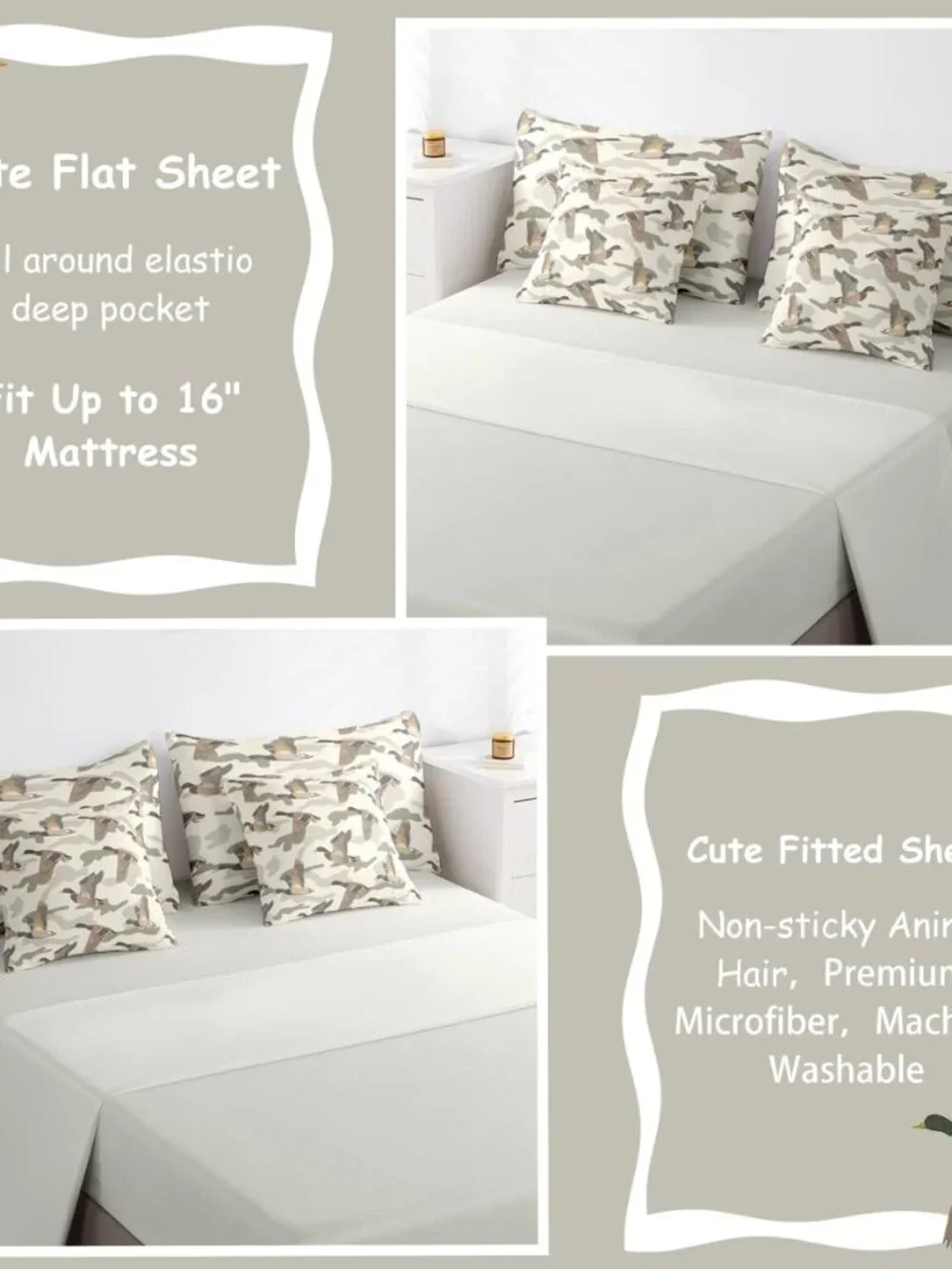 Wild Duck Camouflage Comforter Set Twin Size Kids Girls